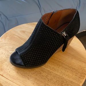 Lucky Brand Open Toe Suede Booties